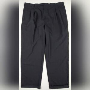 Zanieri Zignone Dress Pants Mens 44x31 Black 100% Wool High Twist Made In Italy